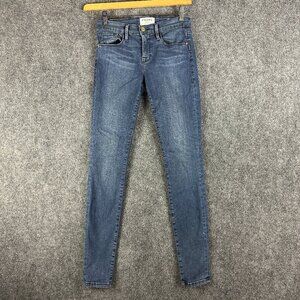 Frame Denim Jeans Women 26 Skinny Blue Cotton Stretch Pockets Medium Wash